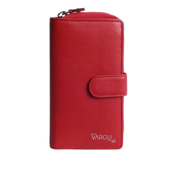 Vargu Vargu Echtleder Geldbörse SABA 1-A mono, Red, – Produktbild 1 von 3