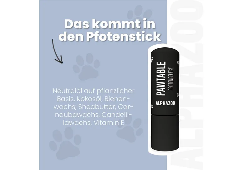 ALPHAZOO ALPHAZOO Pfotenpflege Pawtable Pfotenpflege für Hunde 3 x 4,6g, (3-St., Sanfter Pfotenstick für Unterwegs), Kompakter Pfotenbalsam Stick, ideal für unterwegs – Produktbild 3 von 5