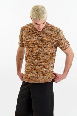 KOMODO KOMODO Herren vegan T-Shirt Kai Knit Schwarz/ Orange – Produktbild 1 von 1