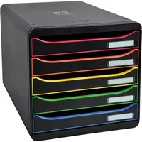 Exacompta Exacompta Schubladenbox Big Box Plus "Black Office" ,DIN A4+, 5 Schub., schwarz/harlekin – Produktbild 3 von 3