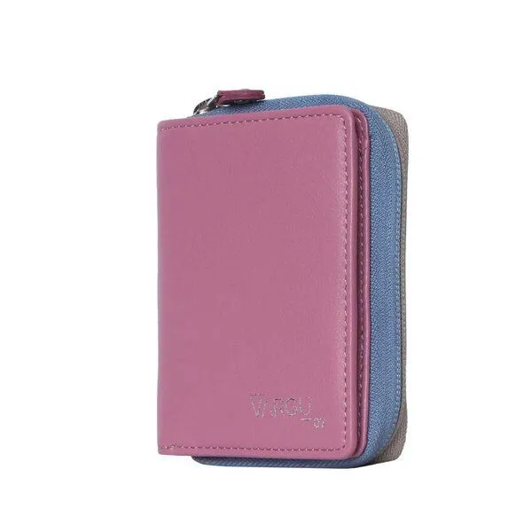 Vargu Vargu Echtleder Geldbörse LYNE 1-A, Mauve - sky blue, – Produktbild 2 von 4