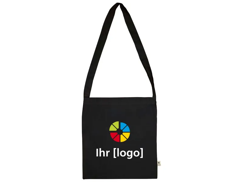 Memo memo Bio-Baumwoll-Tragetasche "Bike Bag" 38 x 42 cm, schwarz, langer Henkel – Produktbild 1 von 1