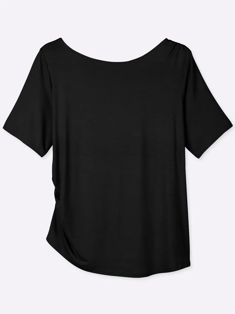 sheego Shirt schwarz, Schwarz, – Produktbild 1 von 2