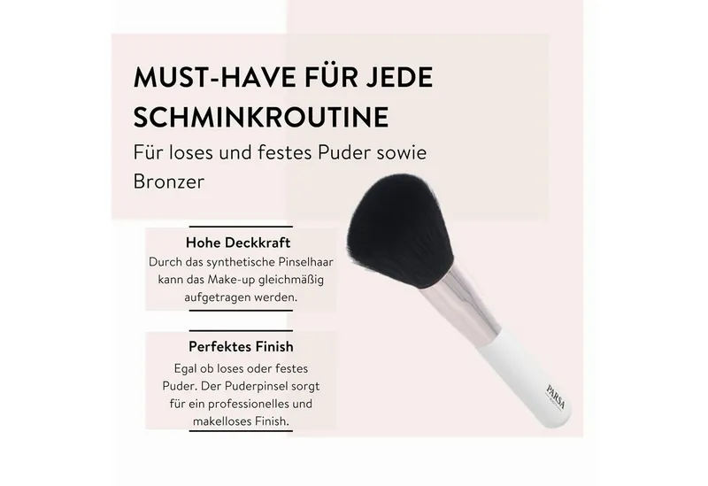 PARSA Beauty Puderpinsel Essential Puderpinsel, sanfte Fixierung für ein ebenmäßiges Finish, Weiß, – Produktbild 4 von 5
