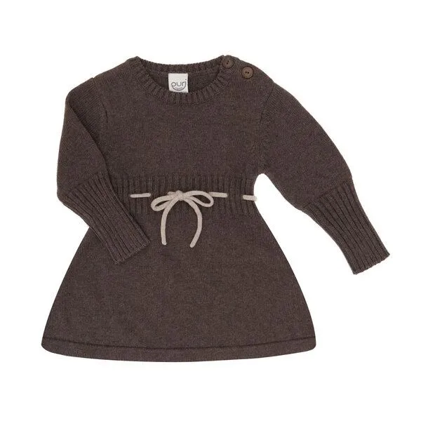 Puri Organic Puri Organic Kleinkinder Kleid Kordel Bio Baumwolle Schurwolle Strick, Moca, – Produktbild 1 von 1