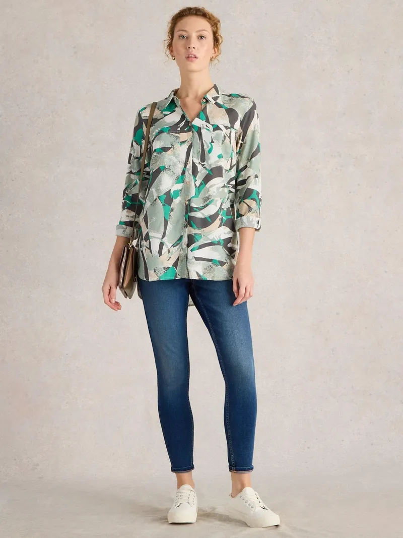 White Stuff Lange Bluse Sophie - 50/R, Grau multi, – Produktbild 2 von 4