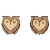 BeWooden BeWooden Holzohrringe Wise Owl – handgefertigter, nachhaltiger Schmuck mit Eulenmotiv – Produktbild 1 von 1