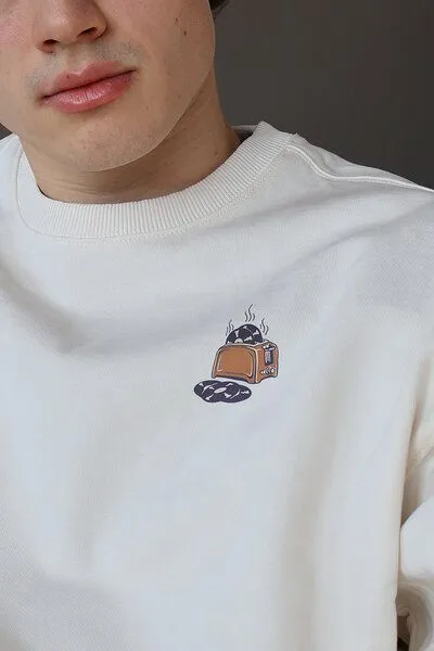 Kultgut Kultgut Biofair- ESSENTIALS CREW Sweatshirt /hot music, Natur, – Produktbild 2 von 4