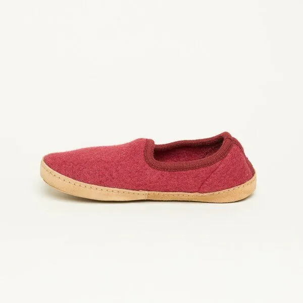 Gottstein Gottstein Woll-Hausschuh Cheyenne aus 100% Schurwolle | Hüttenschuh für Damen & Herren, Bordeauxrot, – Produktbild 3 von 4
