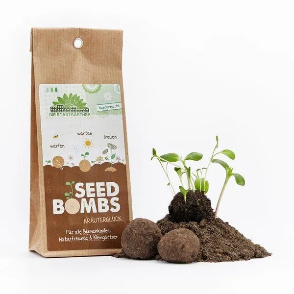 Die Stadtgärtner Die Stadtgärtner Seedbombs Kräuterglück I 5 Samenbomben mit 6 Arten von Kräuter-Saatgut – Produktbild 4 von 4