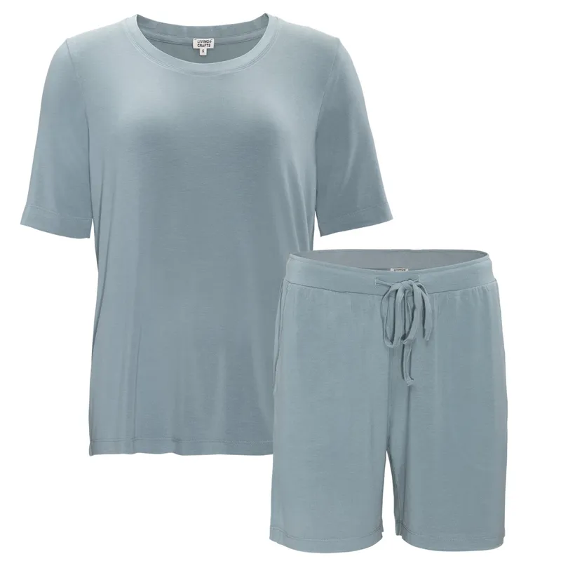 Living Crafts LIVING CRAFTS - Damen Pyjama - Petrol (94% Modal; 6% Elasthan), Nachhaltige Mode, Bio Bekleidung, Petrol, – Produktbild 1 von 3