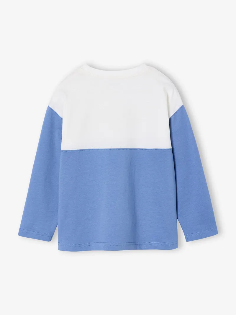 Vertbaudet Jungen Shirt in Colorblock-Design, Blau, – Produktbild 2 von 3