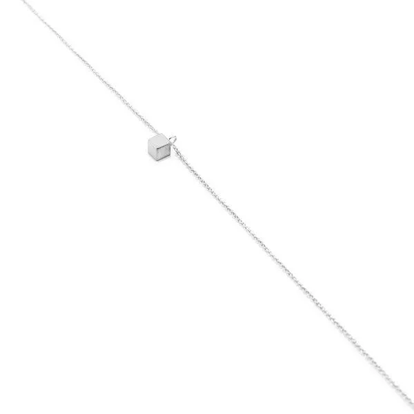 Jonathan Radetz Jewellery Jonathan Radetz Jewellery Kette CUBE, Silber 925, Sterlingsilber, Länge 43 -46 cm, Würfel 4mm, Handmade in Germany – Produktbild 2 von 4