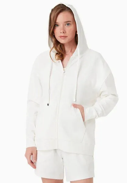 ORGANICATION ORGANICATION Sweatjacke aus Bio-Baumwolle, Off white, – Produktbild 1 von 4