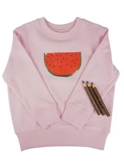 MelaDi Meladi Kinder Sweater aus Biobaumwolle - Melone auf Light Pink – Produktbild 1 von 1