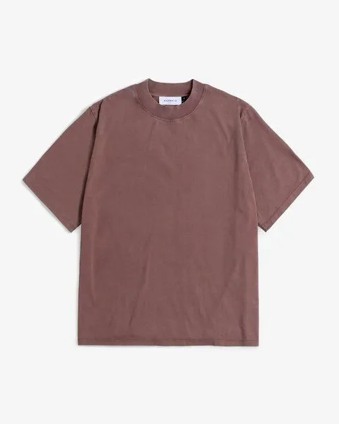 Rotholz Rotholz Basic T-Shirt mit breitem Kragen Bio Baumwolle, Braun (faded brown), – Produktbild 1 von 4