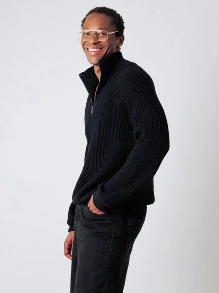Honest Basics Honest Basics Herren Half-Zip-Strick aus 100% Bio-Baumwolle, Swell, – Produktbild 4 von 4