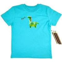 MelaDi Meladi Kinder Shirt aus Biobaumwolle - Dino auf Türkis – Produktbild 1 von 1