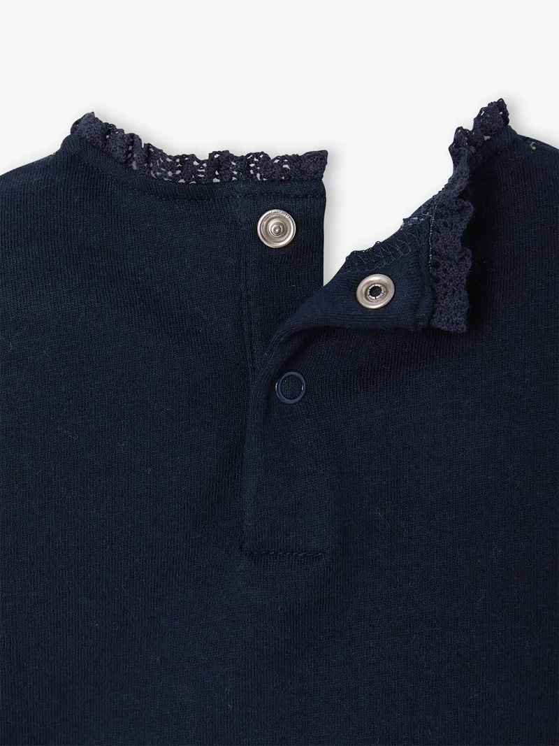 Vertbaudet Baby Shirt mit Herz & Leo-Print, Marine, – Produktbild 3 von 4