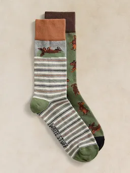 White Stuff 2-er Pack Socken Dackelmotiv - 41-43 – Produktbild 1 von 1