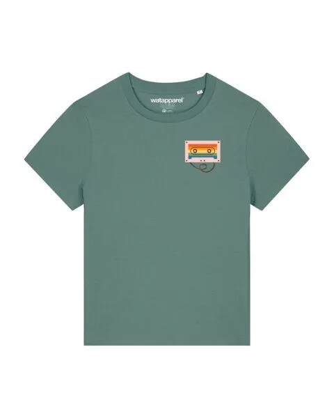 watapparel watapparel T-Shirt Frauen Rainbow Cassette, Green bay, – Produktbild 1 von 3