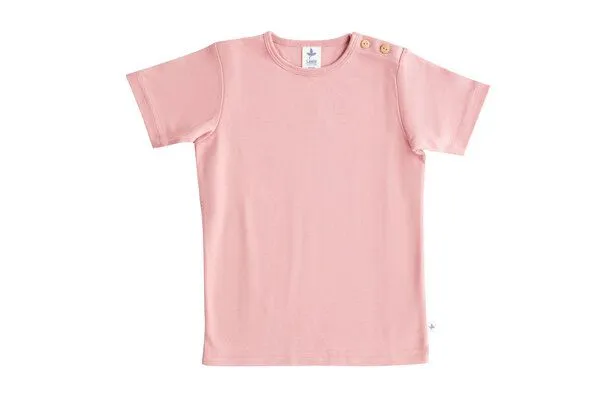 Leela Cotton Leela Cotton Kinder Kurzarmshirt Bio-Baumwolle, Altrosa, – Produktbild 1 von 2