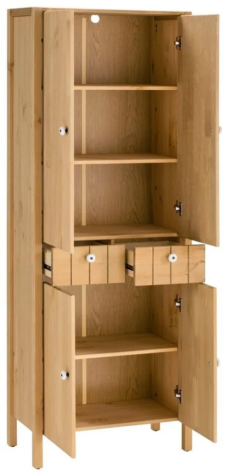 Home affaire Hochschrank Tina Badmöbel, Schrank, Breite 57 cm, Massivholz, FSC®, Braun, – Produktbild 5 von 5