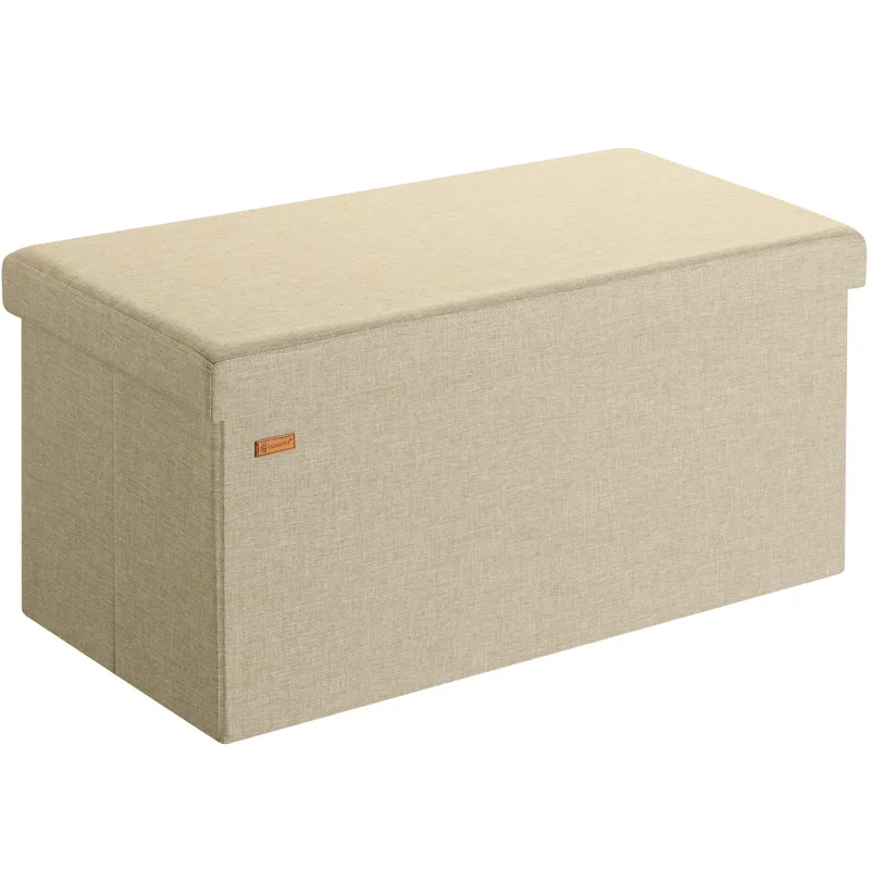 Casaria® Sitzbank Beige 76x38x38cm MDF faltbar, Schwarz, – Produktbild 1 von 2