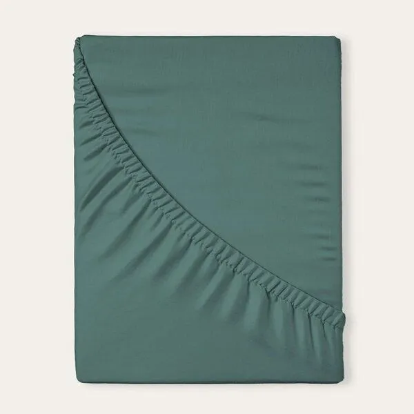 KUSHEL KUSHEL Bettlaken Spannbettlaken aus Bio Baumwolle, Eucalyptus green (grün), – Produktbild 1 von 3