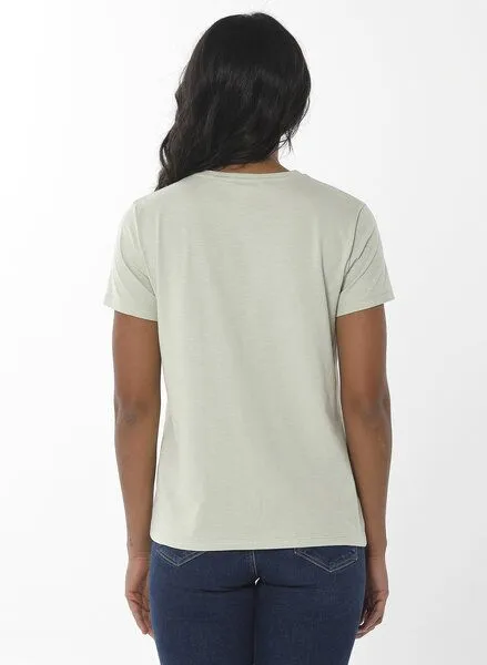 ORGANICATION ORGANICATION Damen Basic T-Shirt aus Bio-Baumwolle, Grün(soft green), – Produktbild 4 von 4