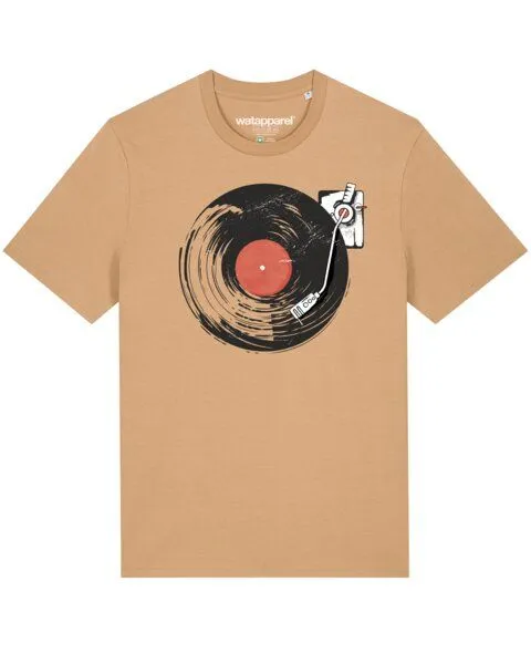watapparel watapparel T-Shirt Unisex Schallplatte, Latte, – Produktbild 1 von 4