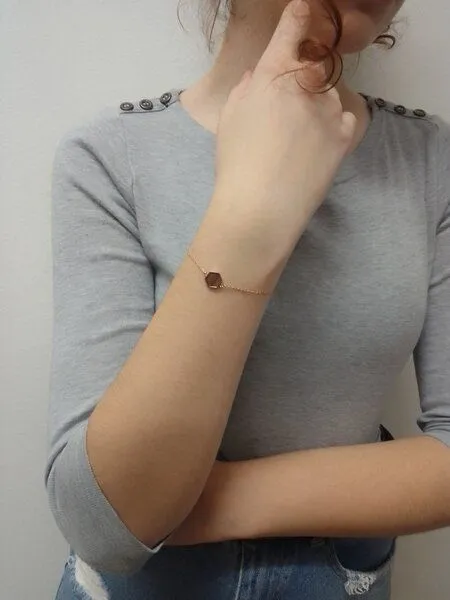 BeWooden BeWooden Armbänder mit Holzdetail - Motiv Hexagon, Rea, – Produktbild 1 von 4