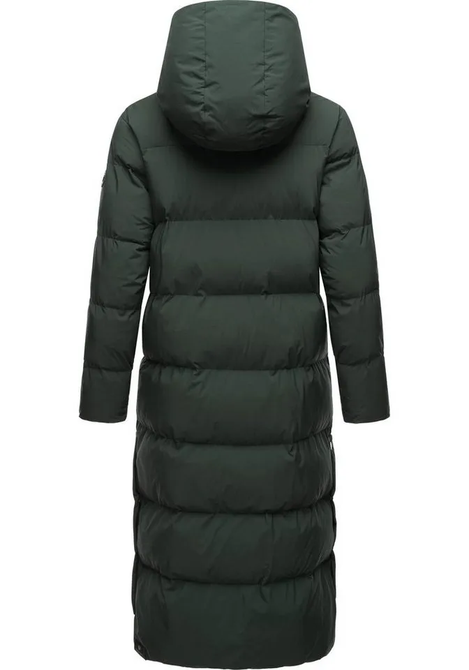 ragwear ragwear Wintermantel Patrise Extralanger Damen Winter Steppmantel mit Gehschlitzen, Grün, – Produktbild 4 von 4