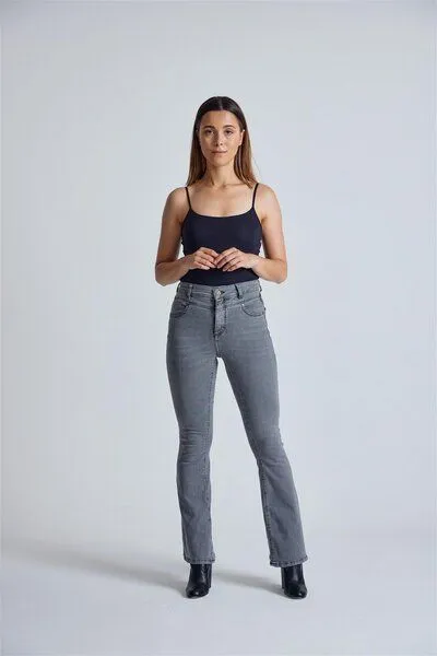 Flax and Loom Flax and Loom Schlaghose Skinny Fit Modell: Mavis, Silver (grau), – Produktbild 6 von 8