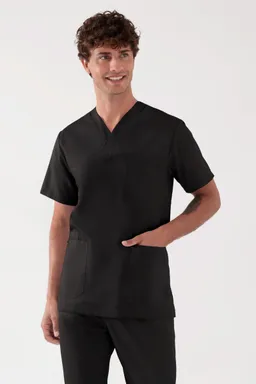 TENCEL™ Schlupfkasack Herren - V-Ausschnitt, schwarz - Berufsbekleidung.de – Produktbild 1 von 1