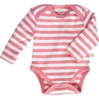HANS NATUR Baby Langarmbody Bio-Baumwolle rosa-off white Gr.50/56 – Produktbild 1 von 1