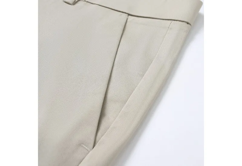 Allthemen Anzughose Herren Business Anzughose mit elastisch Lyocell-Mix Chinohose, Beige|weiß, – Produktbild 5 von 5
