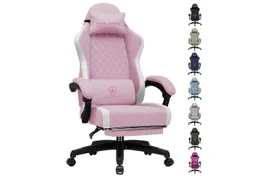 GTPLAYER Gaming-Stuhl Ergonomischer Gaming Sessel Schreibtischstuhl aus Stoff/Kunstleder (Packung), Federsitzkissen mit Fußstütze – Produktbild 1 von 1
