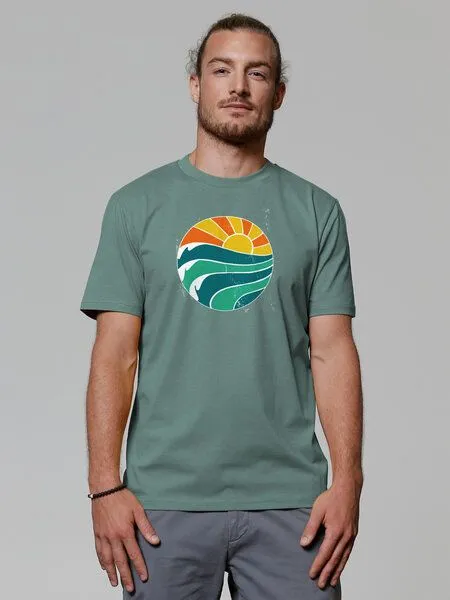watapparel watapparel T-Shirt Unisex Summer Sun, Green bay, – Produktbild 2 von 3