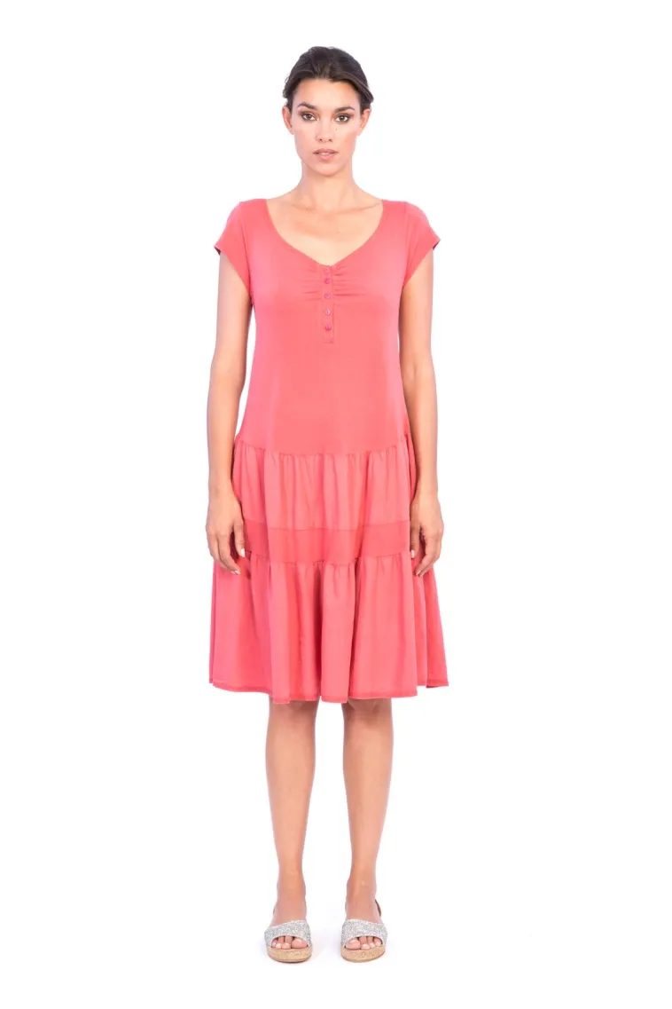 RAVENS VIEW IBIZA RAVENS VIEW IBIZA Damen vegan Kleid Seventy Candy Red, Hellrot, – Produktbild 2 von 2