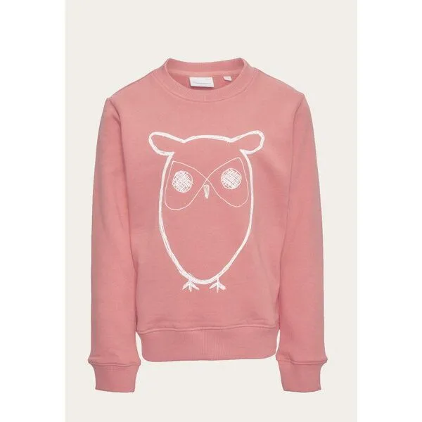 KnowledgeCotton Apparel KnowledgeCotton Apparel KnowledgeCotton Kinder Sweatshirt Owl reine Bio-Baumwolle, Rosa (coral pink), – Produktbild 3 von 3
