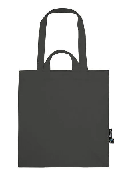 Neutral Neutral Baumwolltasche Einkaufstasche Shopper Kurze und Lange Henkel, Charcoal (grau), – Produktbild 2 von 2