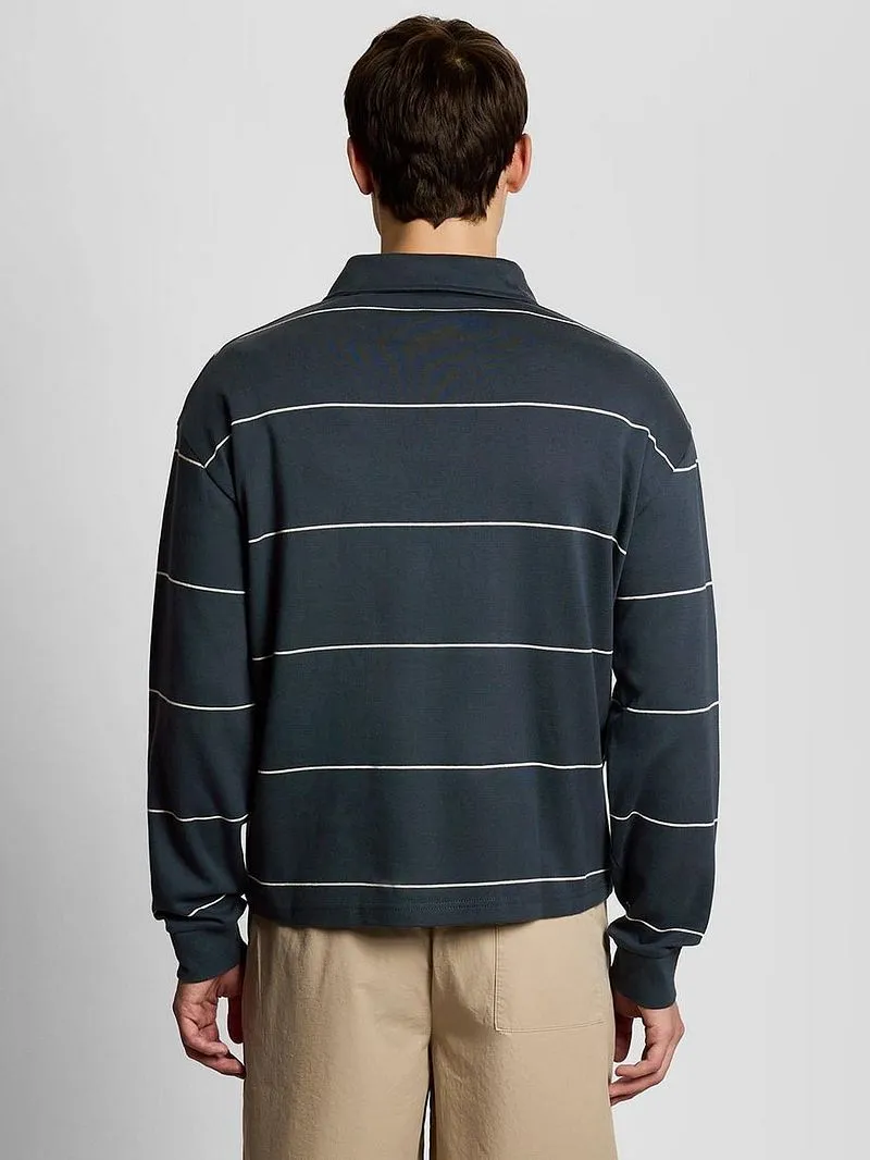 Lyle and Scott Lyle and Scott Rugby Poloshirt Streifen Marine - Größe XL, Dunkelblau, – Produktbild 3 von 5