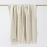 Warmi Warmi Lama Wolldecke Puna aus Argentinien, warm, weich, hypoallergen, Naturweiß, – Produktbild 1 von 1