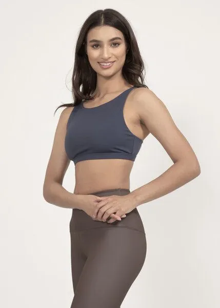 boochen boochen Sports Bra Meco - Reversible Yoga Top - Unicolor, Midnight blue/mocha, – Produktbild 3 von 4