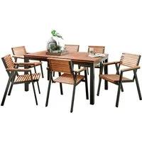 Rondo Gartenmöbel-Set 'Berrissimo', 7-teilig, 6 Sessel, 1 Tisch – Produktbild 1 von 1