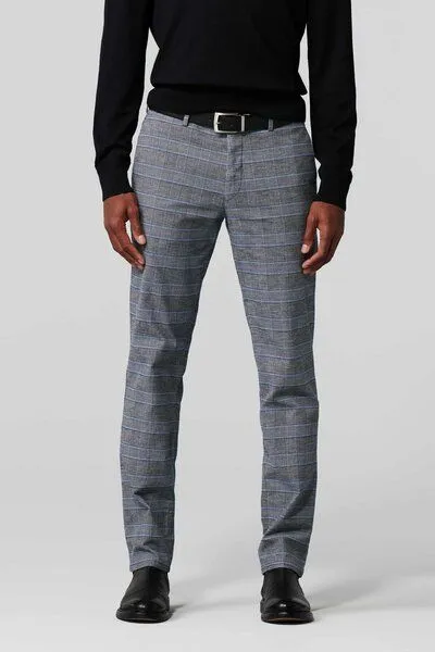 Meyer MEYER Wool Look "Prince of Wales" Chino, Blau (blau), – Produktbild 1 von 4