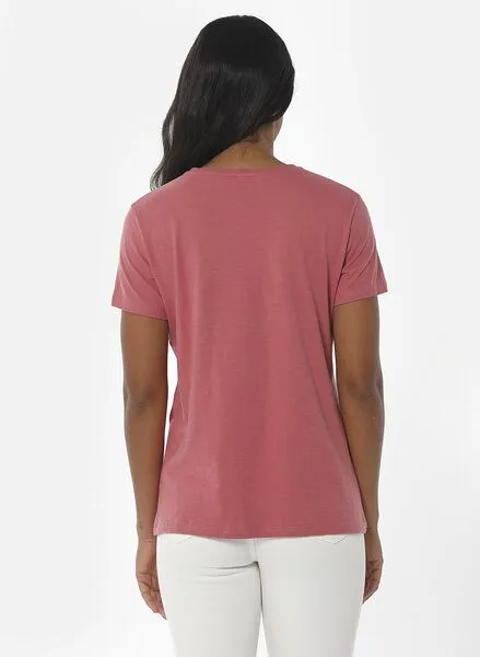 ORGANICATION ORGANICATION T-Shirt aus Bio-Baumwolle mit Falter-Print, Rose(desert rose), – Produktbild 4 von 4