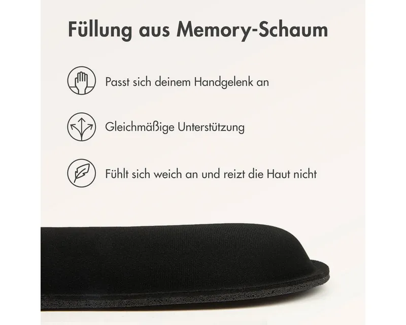 imoshion imoshion Handballenauflage imoshion Ergonomische Handgelenkstütze – für Tastatur und Maus – Schwa (1-St), Schwarz, – Produktbild 5 von 6