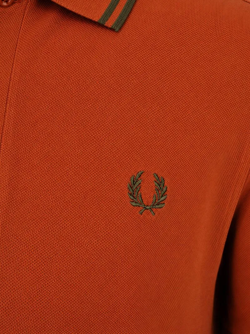 Fred Perry Fred Perry Poloshirt Tipped M3600 Brique 81C - Größe M, Orange, – Produktbild 5 von 5